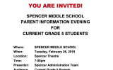 Grade 5 Parent Information Night at Spencer Middle School